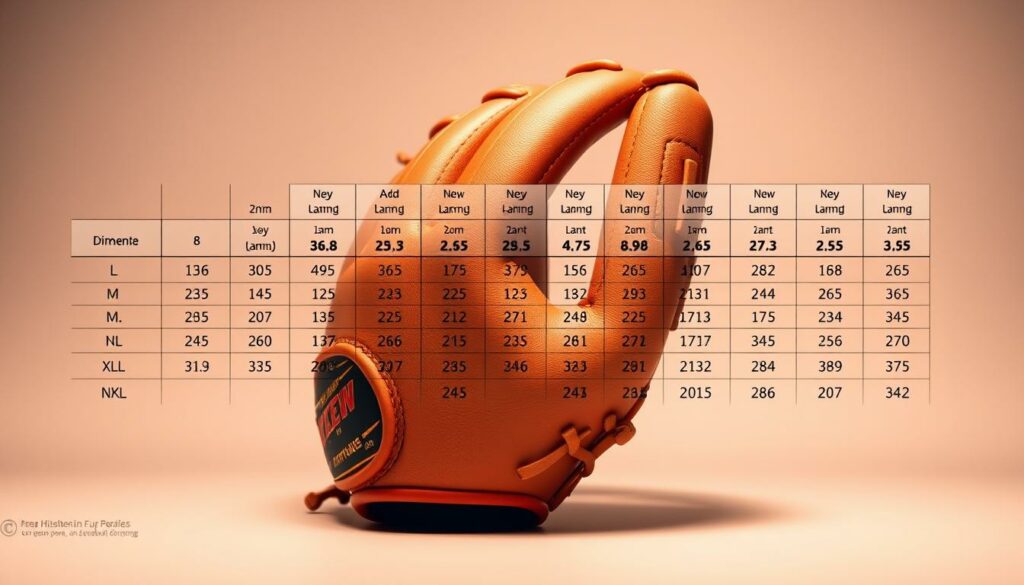 baseball glove size chart dimensions