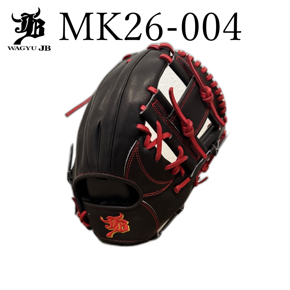 Wagyu JB Baseball Glove 11.75" - Black & Red - Image 2