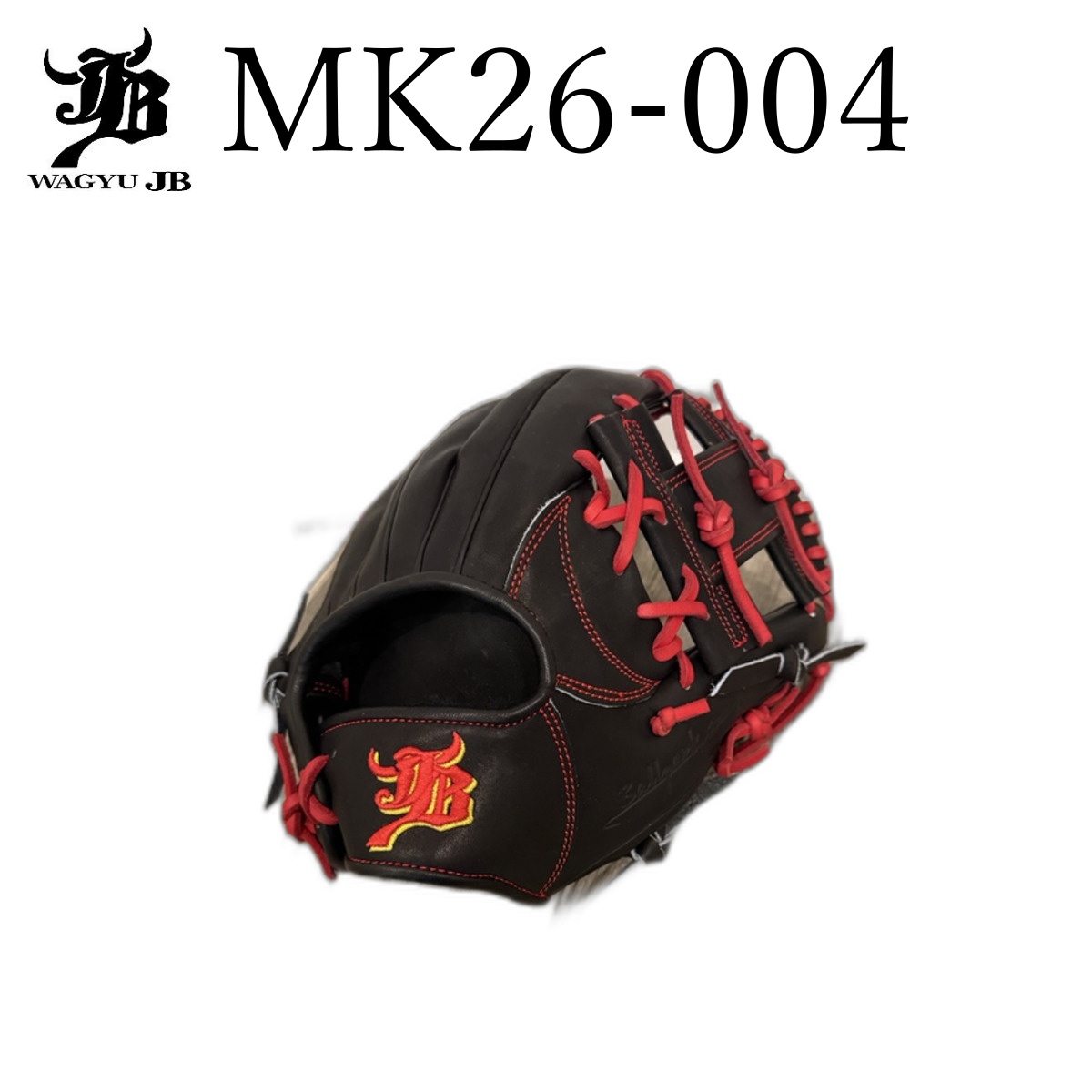 Wagyu JB Baseball Glove 11.75" - Black & Red - Image 3